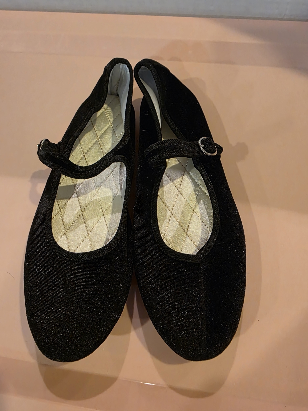 Black Mary Jane Flats with Quilted Insole